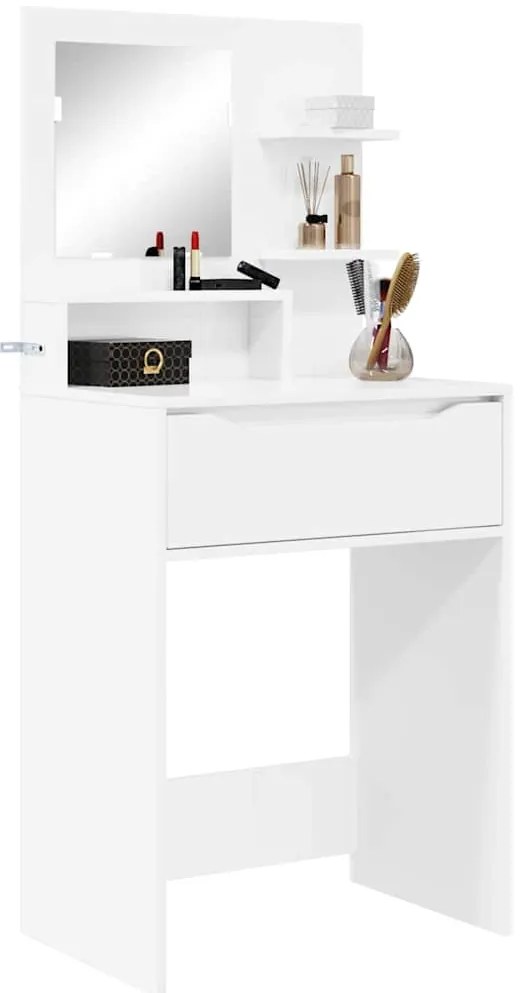 vidaXL Τραπέζια Ντυσίματος Κρεβατοκάμαρας Υψηλής γυαλάδας λευκό