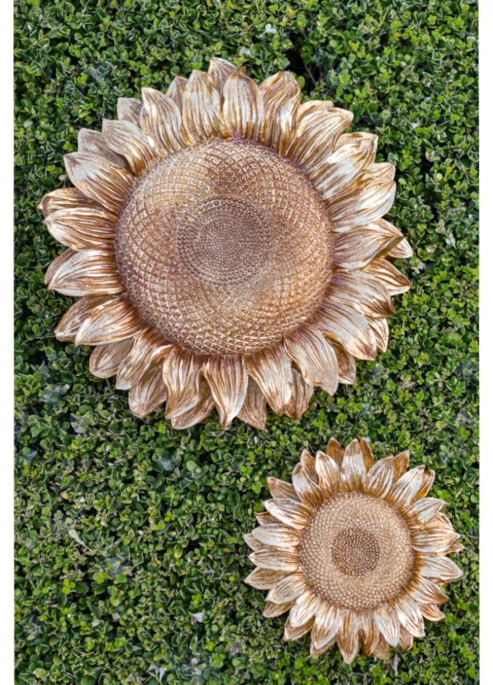 SUNFLOWER 2 DECO ΤΟΙΧΟΥ POLYRESIN ΧΡΥΣΟ D39,5xH6,7cm - 018341 - 018341