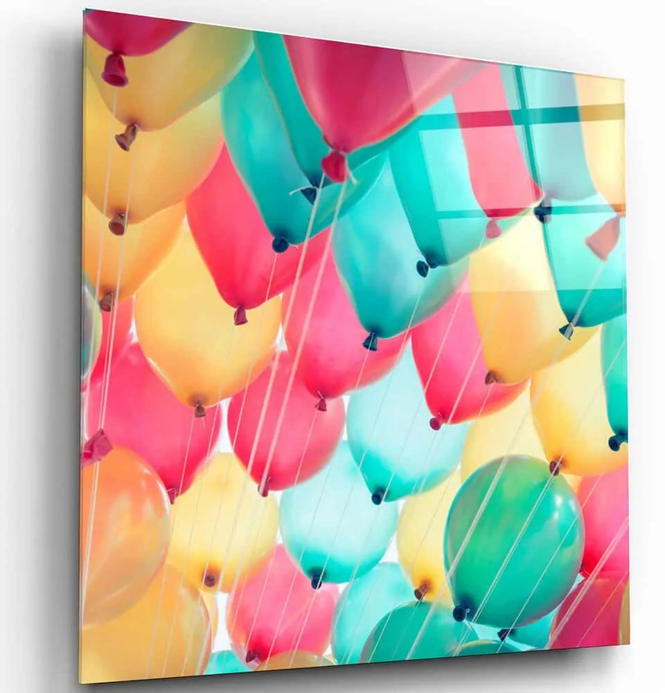 Πίνακας Γυάλινος 231MDF1388 80x80cm Multi Wallity Τετράγωνοι Glass