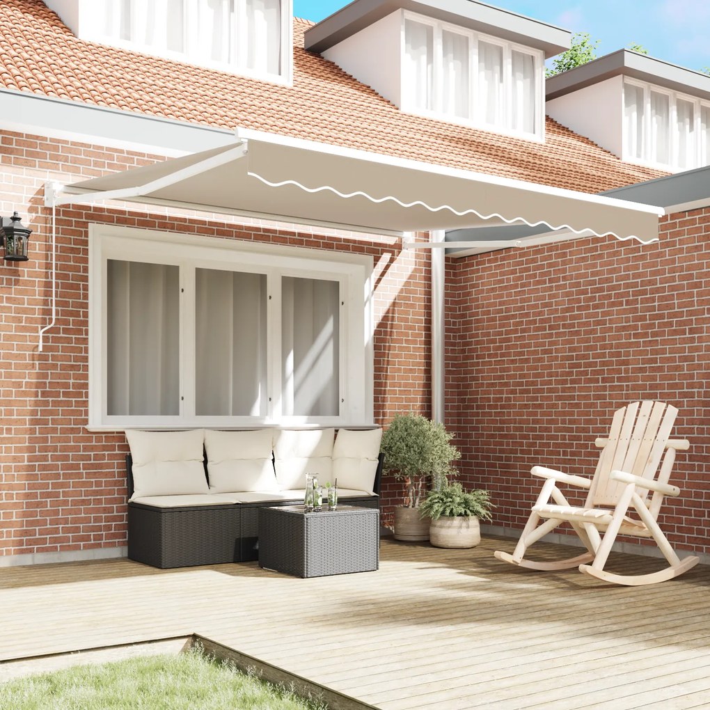 vidaXL Χειροκίνητη Σκίαση Retractable Μπεζ 300x250 cm