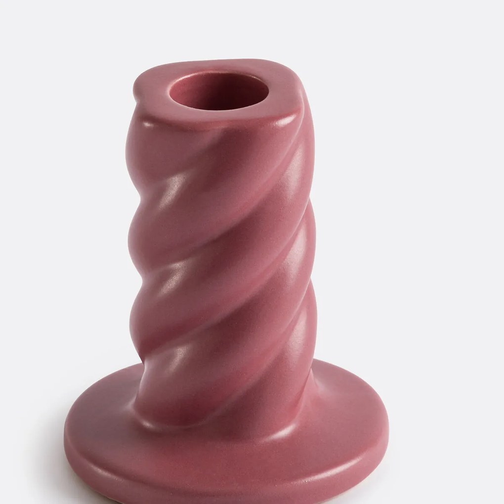 Κηροπήγιο από κεραμικό με στριφτό σχέδιο, ύψος 9 εκ., Vavy