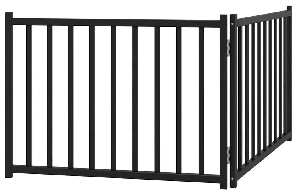 vidaXL Διαχωριστικό Σκύλων Πτυσσόμενο 2 Πάνελ Μαύρο 160 εκ Μασίφ Ελάτη