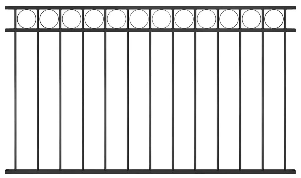 vidaXL Πάνελ Περίφραξης Μαύρο 1,7 x 0,8 μ. Ατσάλινο