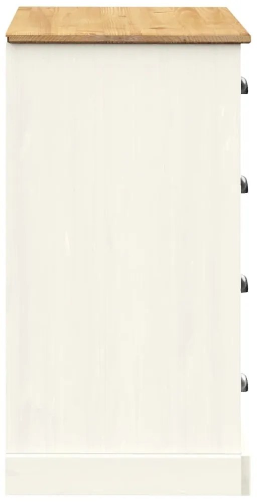 Μπουφές με Συρτάρια VIGO Λευκό 113x40x75 εκ. Μασίφ Ξύλο Πεύκου - Λευκό