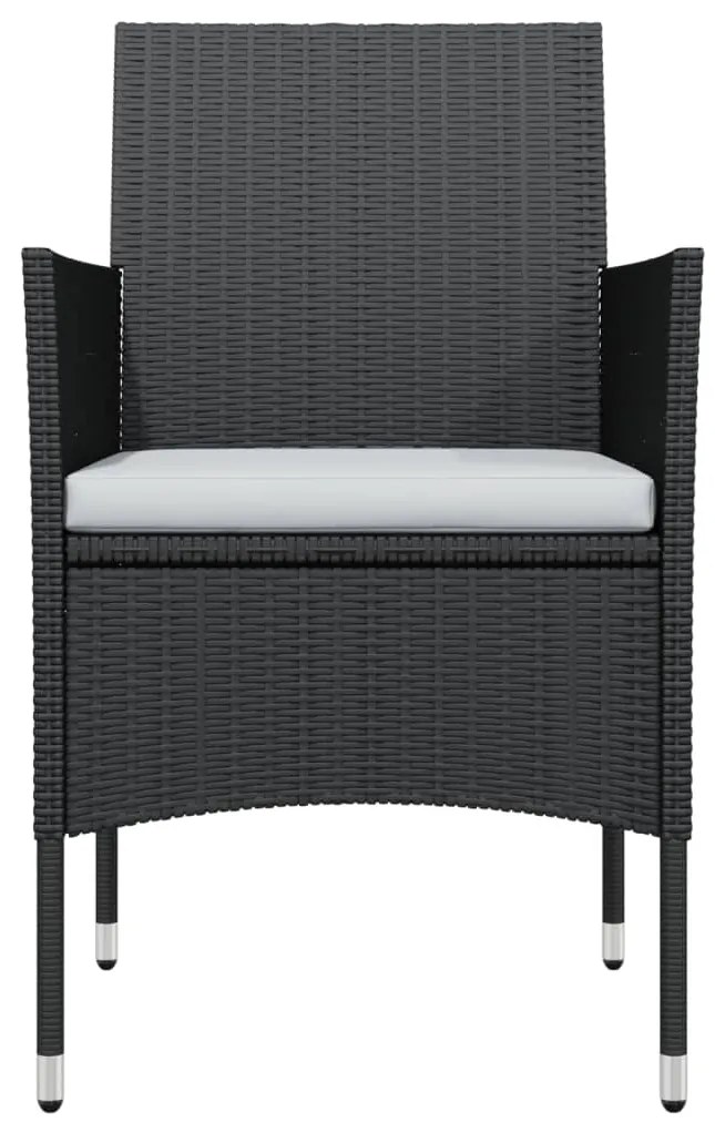 vidaXL Σετ Τραπεζαρίας Κήπου 5 Τεμαχίων Μαύρο με Μαξιλάρια