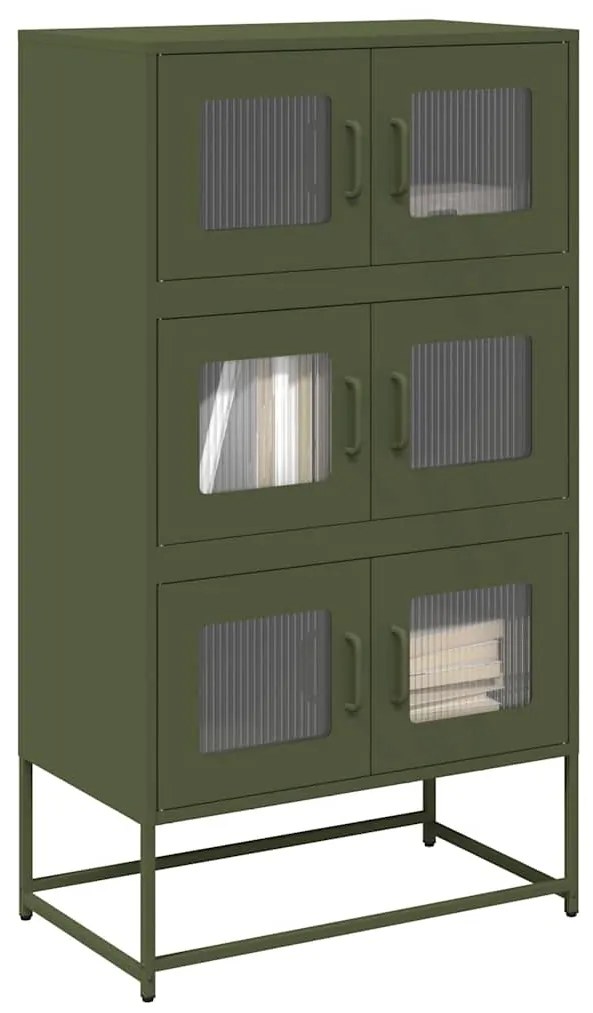 vidaXL Highboard Ελαιοπράσινο 68x39x123 cm Ατσάλι