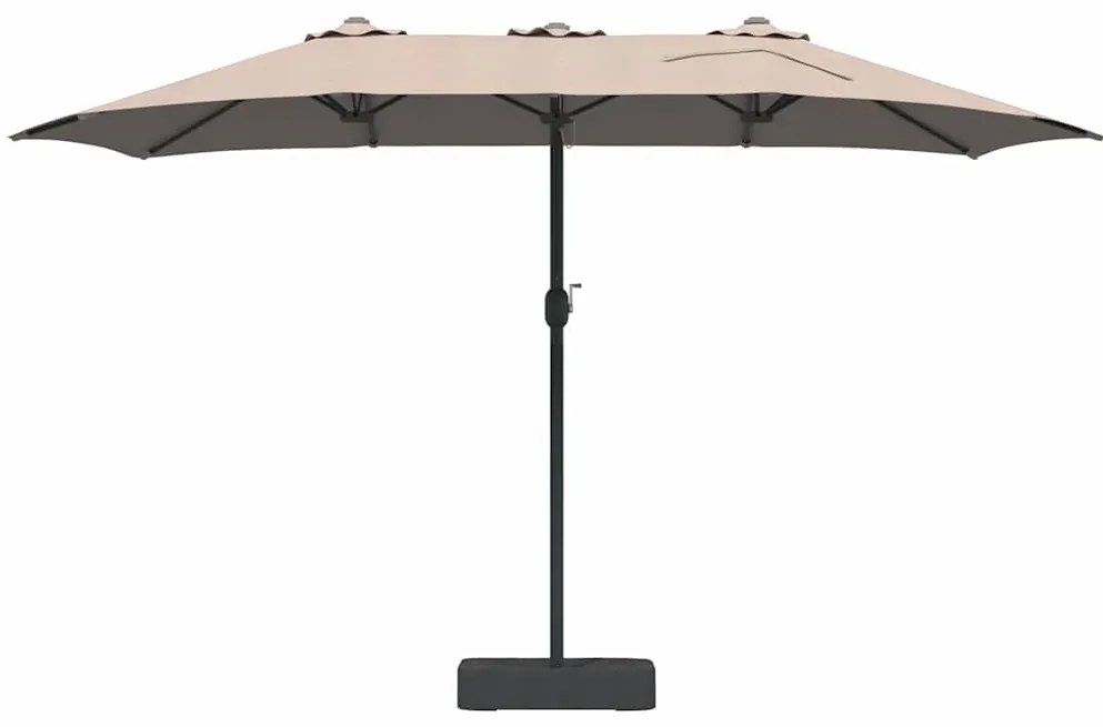 vidaXL Ομπρέλα Κήπου Taupe 385 x 209 x 244 εκατοστά ύφασμα