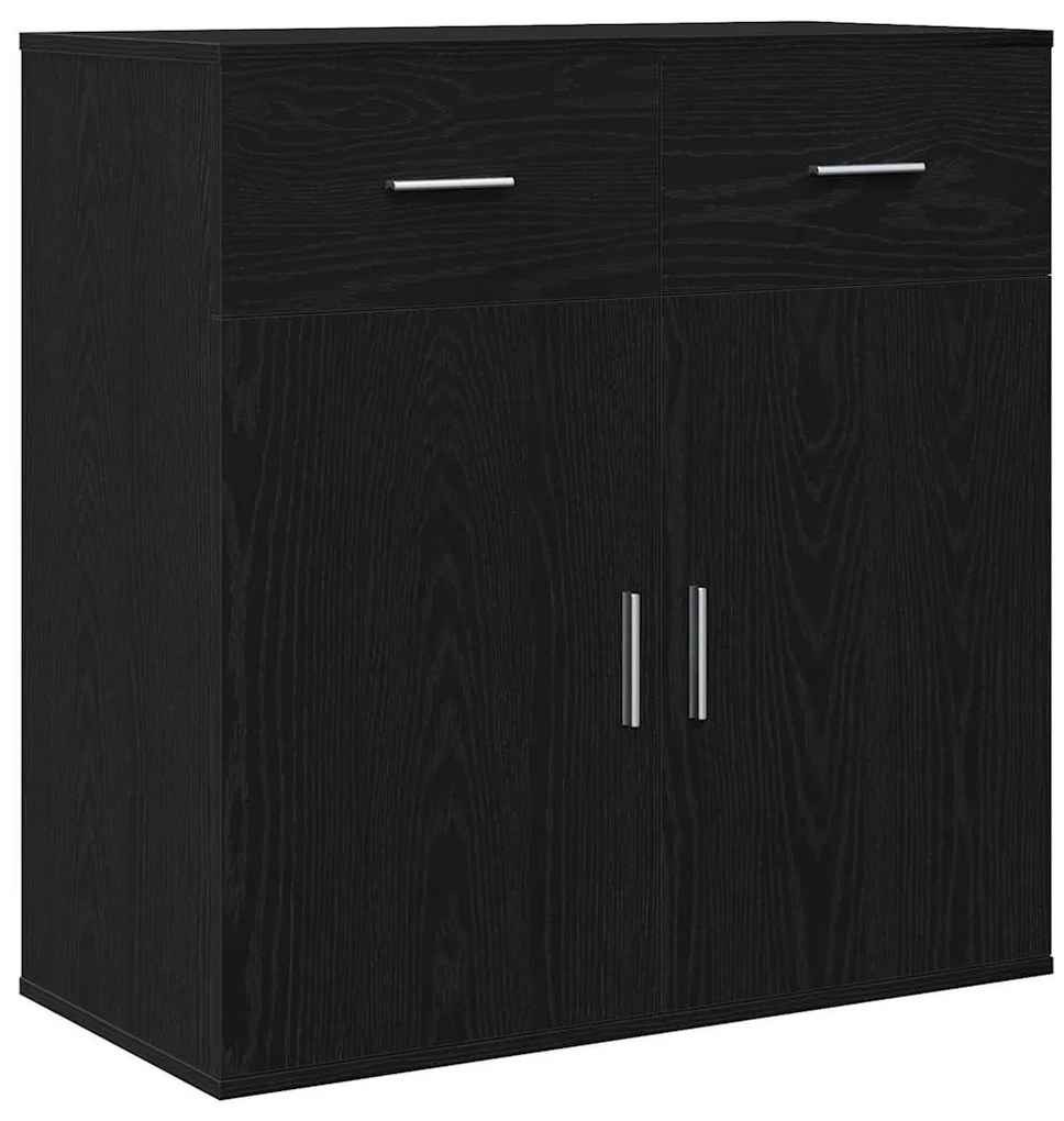 vidaXL Πλαϊνό γραφείο Μαύρη Οξυά 78 x 38 x 80 εκ Επεξεργασμένο ξύλο