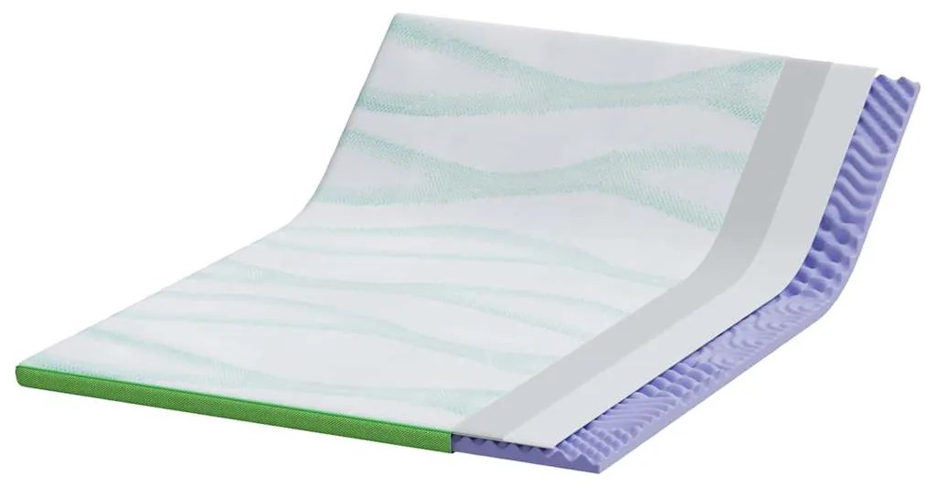 vidaXL Στρώμα επικάλυψης Λευκό και Πράσινο 180 x 200 x 6 εκ