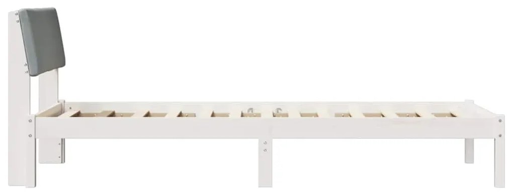 vidaXL Σκελετός Κρεβατιού Λευκό και ανοιχτό γκρι 90 x 190 cm