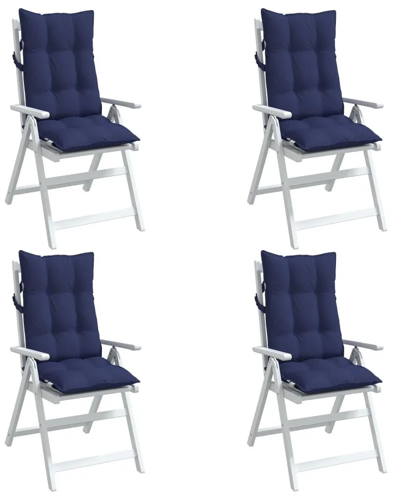 Μαξιλάρια Καρέκλας με Πλάτη 4 τεμ. Ναυτικό Μπλε Ύφασμα Oxford - Μπλε