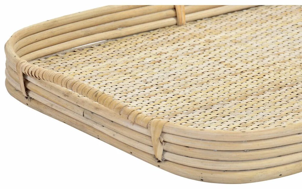 Σετ Δίσκων DKD Home Decor Καφέ ρατάν (51.5 x 36 x 7.5 cm) (44.5 x 31.5 x 6 cm) (2 pcs)