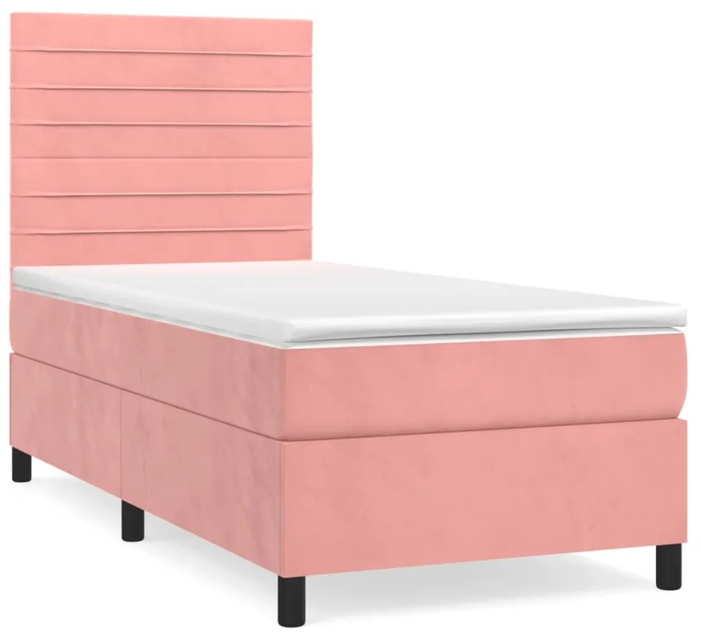 ΚΡΕΒΑΤΙ BOXSPRING ΜΕ ΣΤΡΩΜΑ ΡΟΖ 80 X 200 ΕΚ. ΒΕΛΟΥΔΙΝΟ 3143054