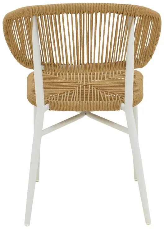 Καρέκλα Agus αλουμινίου-pe rattan στοιβαζόμενη σε λευκή απόχρωση 55x63x77εκ 55x63x77 εκ.