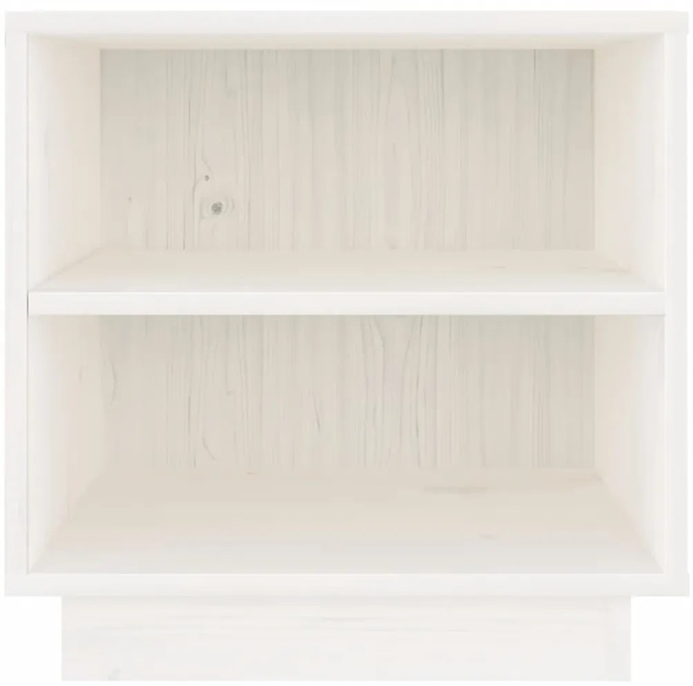 vidaXL Κομοδίνα 2 τεμ. Λευκά 40 x 34 x 40 εκ. από Μασίφ Ξύλο Πεύκου