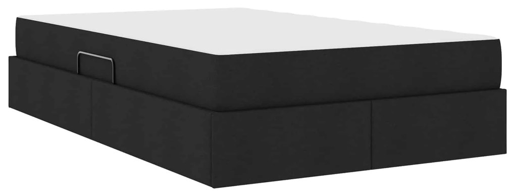 vidaXL Κρεβάτι με αποθηκευτικό χώρο και στρώμα Μαύρο 120 x 190 cm