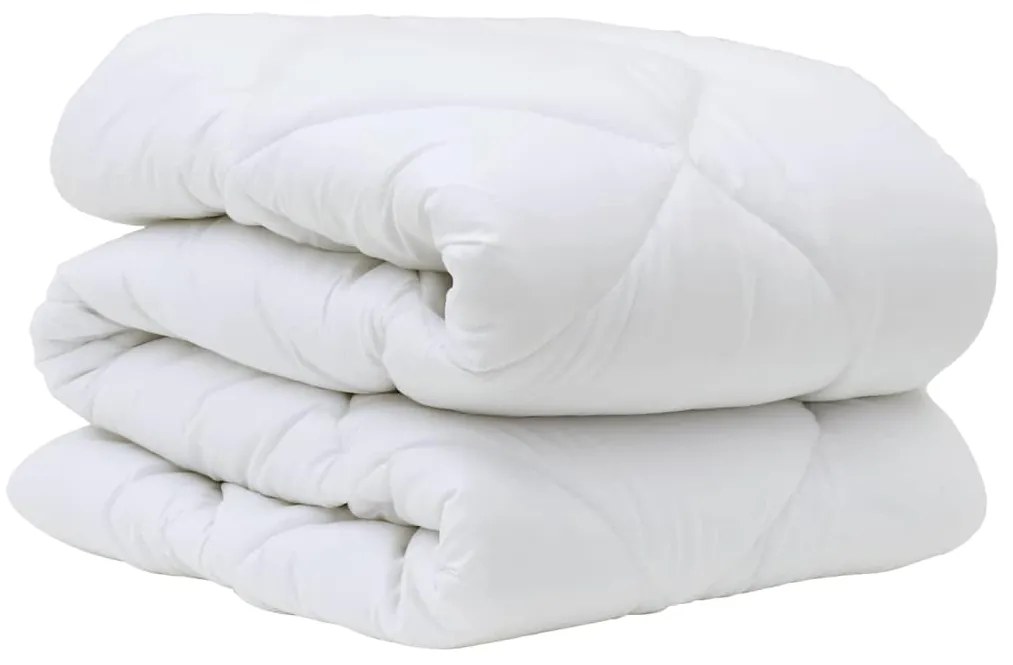 vidaXL Πάπλωμα με μαξιλάρι 2 pcs Λευκό Μικροΐνες