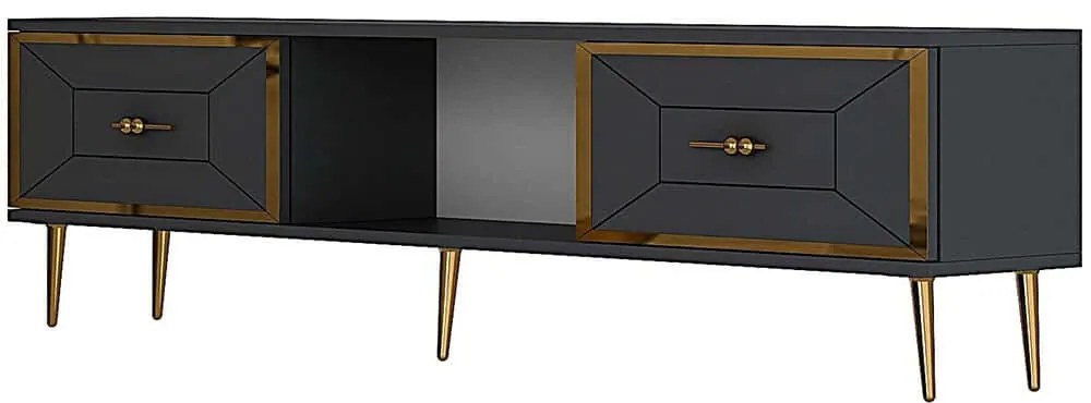 Έπιπλο Τηλεόρασης Arno 475OLV3063 150x29,6x40,6cm Anthracite-Gold