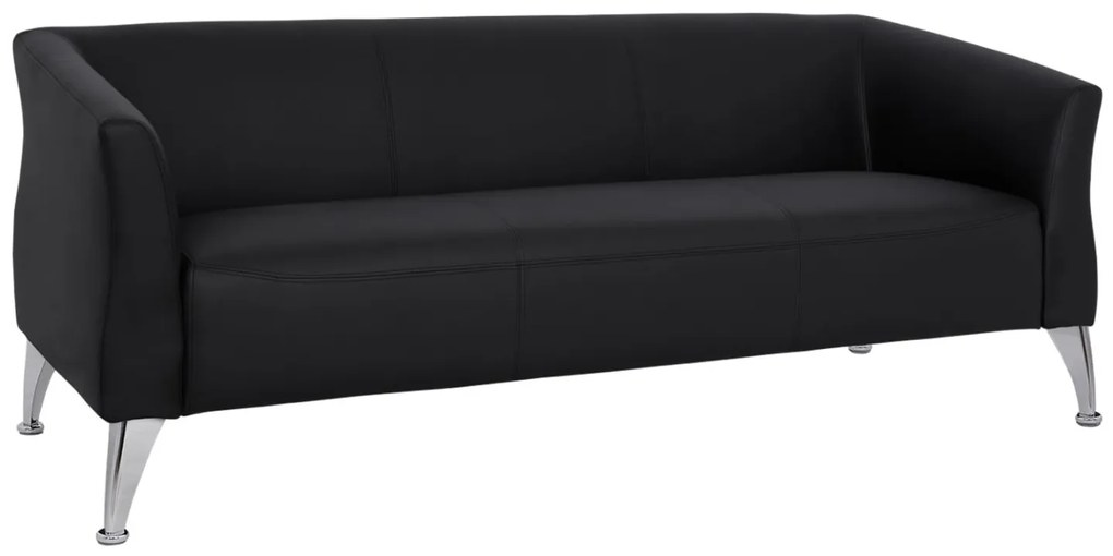 Καναπές Τριθέσιος KIANA με PU Μαύρο 180x75x71 εκ. 180x75x71 εκ.