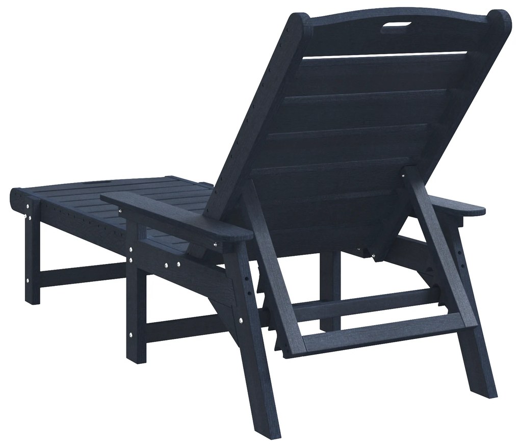 vidaXL Ξαπλώστρα Ναυτικό μπλε 53x162x98.5 εκ. HDPE