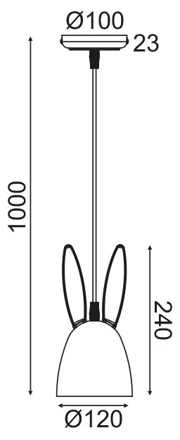 ΚΡΕΜΑΣΤΟ ΦΩΤΙΣΤΙΚΟ 1ΧΕ27 ΡΟΖ ΜΕΤΑΛΛΙΚΟ D12XH100CM BUNNY - ZM71P12P - ZM71P12P