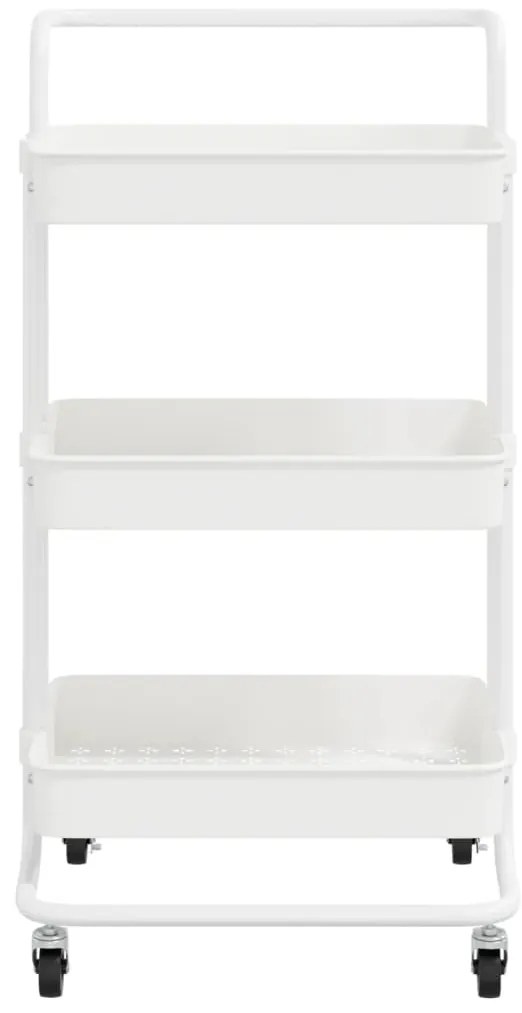 vidaXL Τρόλεϊ Κουζίνας 3 Επιπέδων Λευκό 42 x 35 x 85 εκ. Σίδερο/ABS