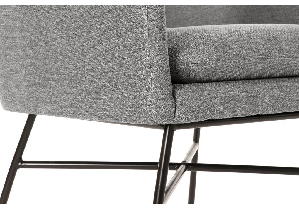 Πολυθρόνα DKD Home Decor Μαύρο Ανοιχτό Γκρι Μέταλλο 66 x 62 x 76,5 cm