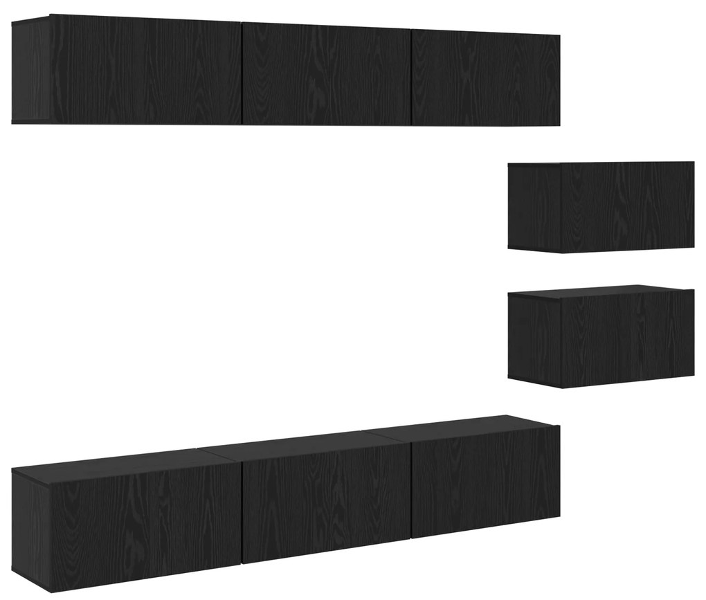 vidaXL Σετ επίπλου τηλεόρασης 8 pcs Μαύρη δρυς 60 x 30 x 30.5 εκ.
