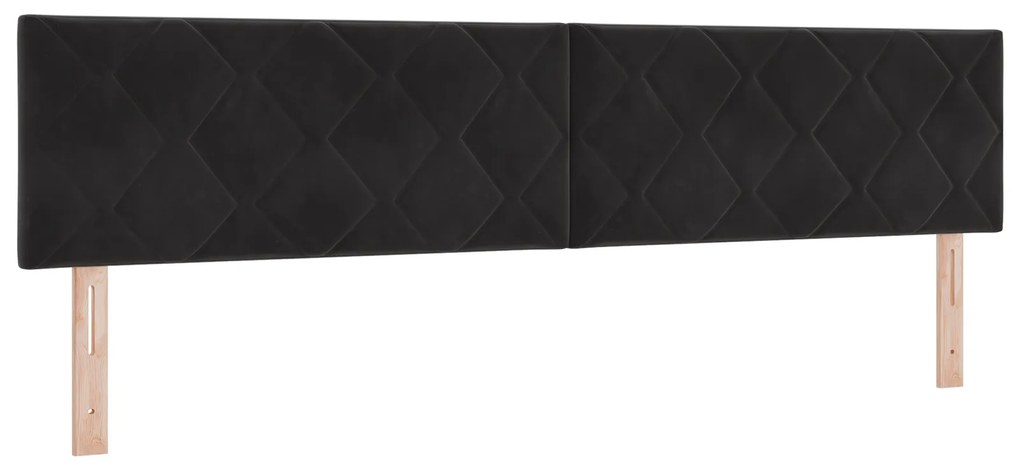 vidaXL Μαξιλάρι Κρεβατιού με Στρώμα Μαύρο 200x200 εκ Βελούδο
