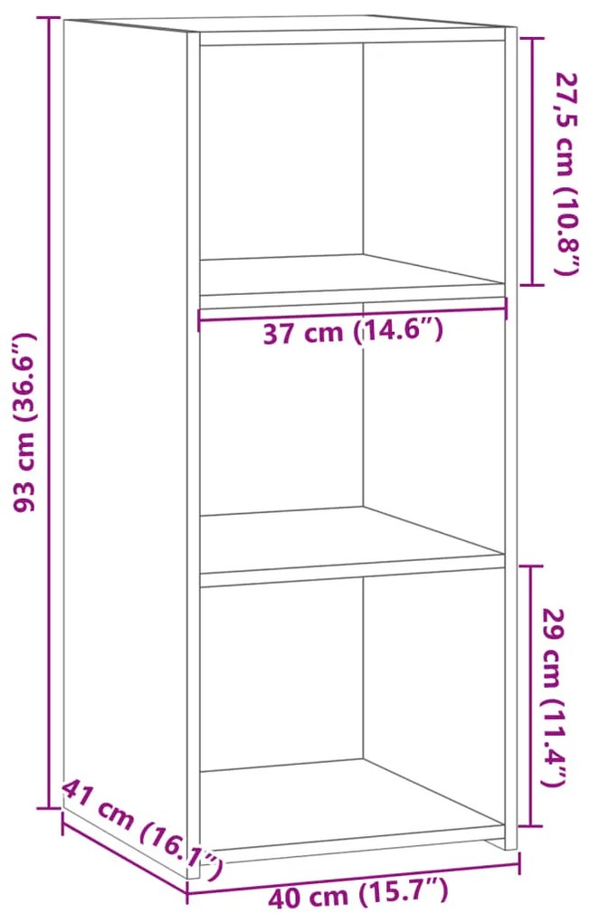 Ντουλάπι Γκρι Σκυροδέματος 40x41x93 εκ. Επεξεργασμένο Ξύλο - Γκρι
