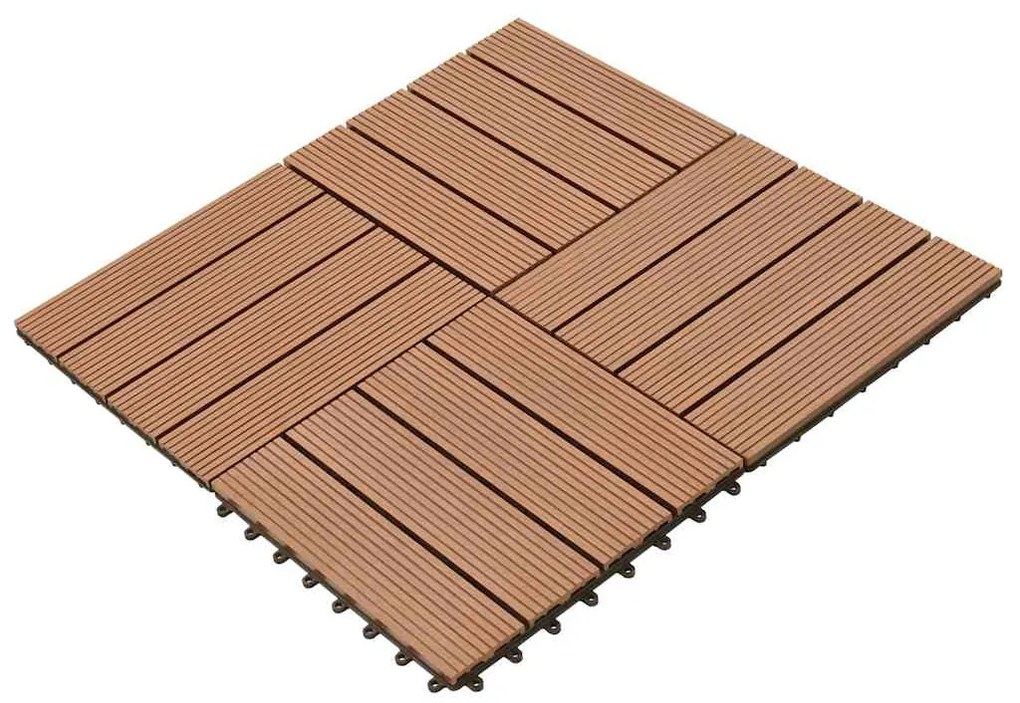 vidaXL Πλακάκια Deck 22 τεμ. Καφέ 30 x 30 εκ. 2 μ² από WPC