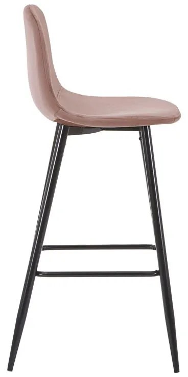 Σκαμπό μπαρ μεσαίου ύψους Bella σάπιο μήλο βελούδο-πόδι μαύρο μέταλλο 41x47x93εκ 4αδα 41x47x93 εκ.