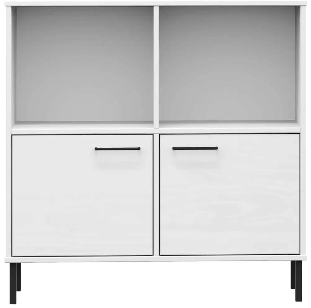 vidaXL Βιβλιοθήκη OSLO Λευκή 90x35x90,5 εκ. Μασίφ Ξύλο με Μετ. Πόδια