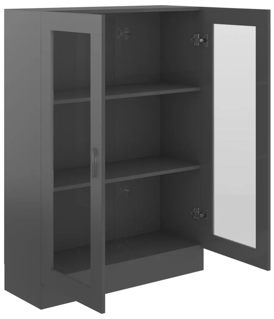 vidaXL Βιτρίνα Γυαλιστερό Γκρι 82,5 x 30,5 x 115 εκ. Μοριοσανίδα