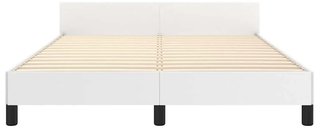 vidaXL Πλαίσιο Κρεβατιού με Κεφαλάρι Λευκό 140x200 εκ. Συνθετικό Δέρμα