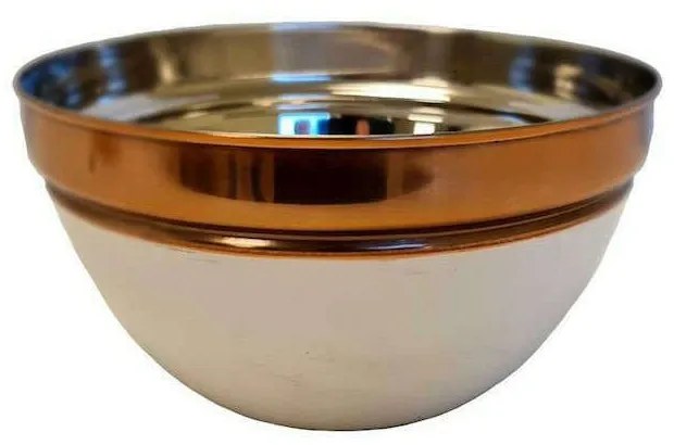 Σαλατιέρα 014.KG0312 15x8cm White-Bronze Small Metal