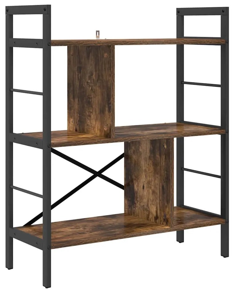 vidaXL Ράφι Βιβλίων Καπνιστό Δρύς 75 x 30 x 91 εκ. Επεξεργασμένο ξύλο