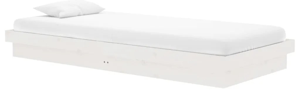 vidaXL Πλαίσιο Κρεβατιού Λευκό 90 x 200 εκ. από Μασίφ Ξύλο