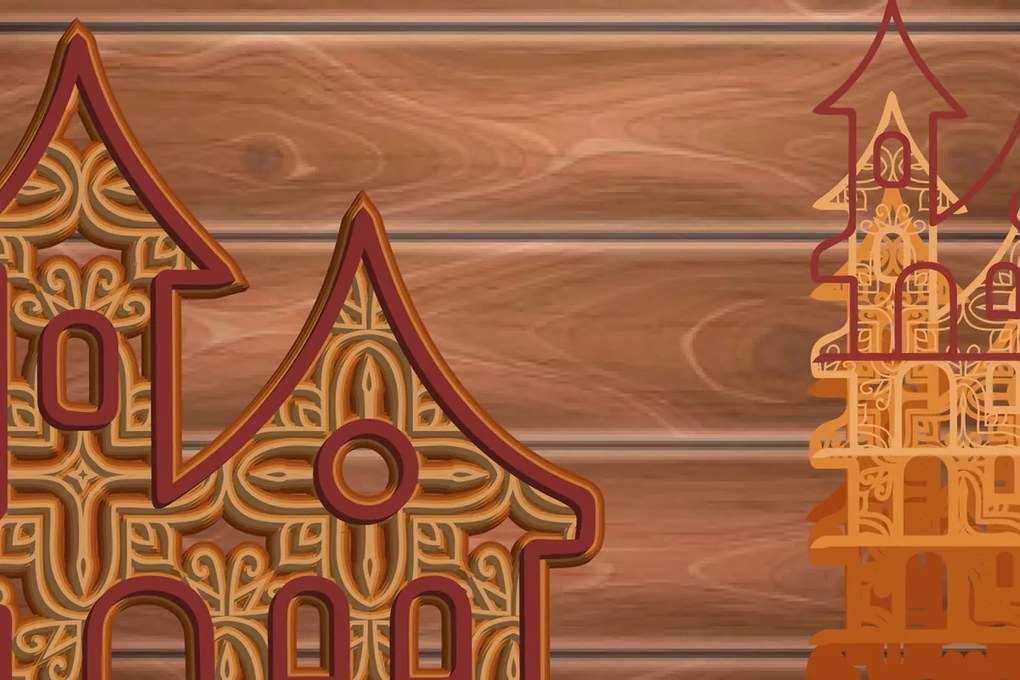 Intra απο ξύλο plywood Χρώμα wenge 3mm-4mm πάχος - Halloween Home Multi Layer Frame Δίασταση 20x25 cm INTRAFABR-77093428