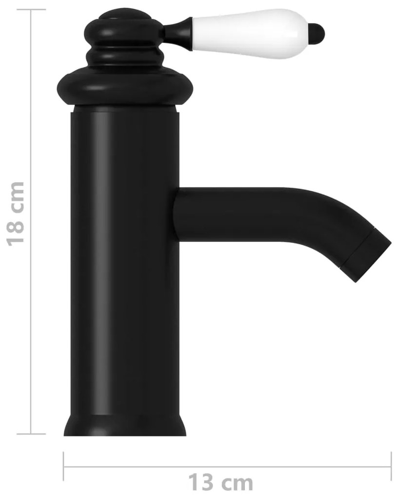 vidaXL Μπαταρία Νιπτήρα Μπάνιου Μαύρη 130 x 180 χιλ.