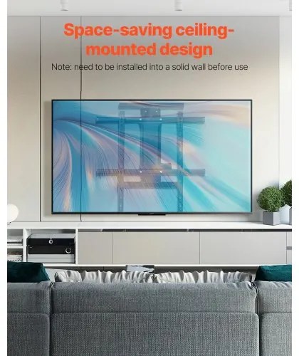 VEVOR Motorized TV Wall Mount, 32-65 in Electric Fireplace TV Wall Mount Black