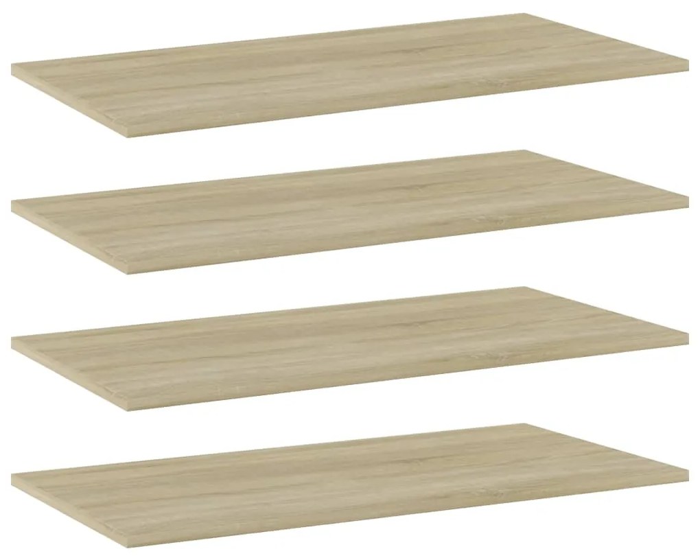 vidaXL Ράφια Βιβλιοθήκης 4 τεμ. Sonoma Δρυς 80x40x1,5 εκ. Μοριοσανίδα