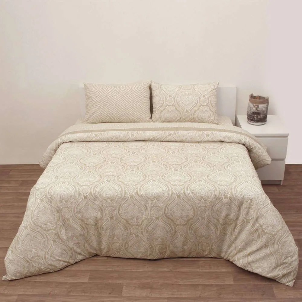 Παπλωματοθήκη Des. 6001 Σετ 2τμχ. Beige Anna Riska Μονό 160x240cm 100% Βαμβάκι