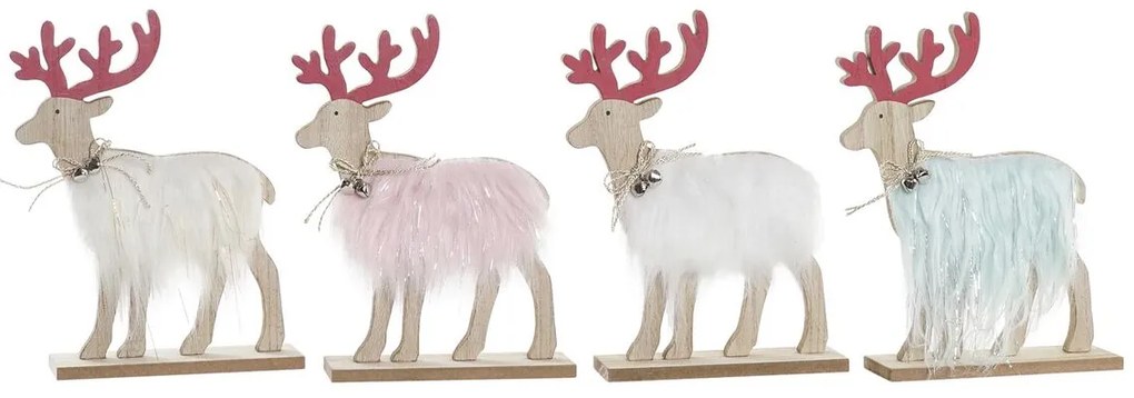 Χριστουγεννιάτικο Στολίδι DKD Home Decor πολυεστέρας MDF Τάρανδος (23 x 5 x 16 cm) (4 Μονάδες)