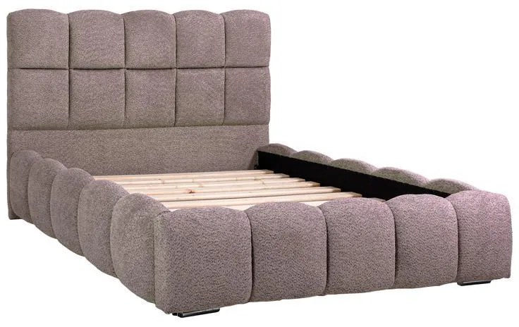Επενδυμένο Κρεβάτι VELORA Διπλό με Ύφασμα Taupe 185x223x125εκ. 185x223x125 εκ.