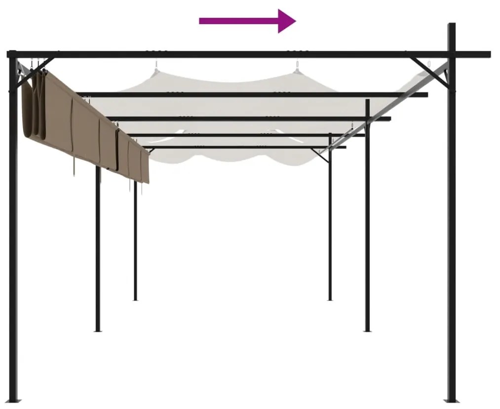 vidaXL Πέργκολα με Πτυσσόμενη Οροφή Taupe 589 x 292 x 230 εκ.