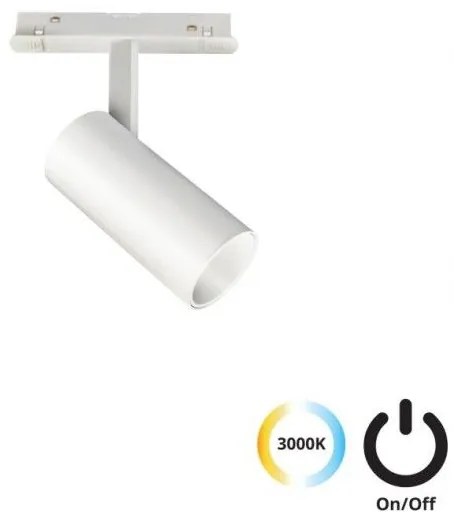 Σποτ Φωτιστικό Ράγας LED IP20 10W 3000K Magnetic On-Off Viokef 4244001S Λευκό