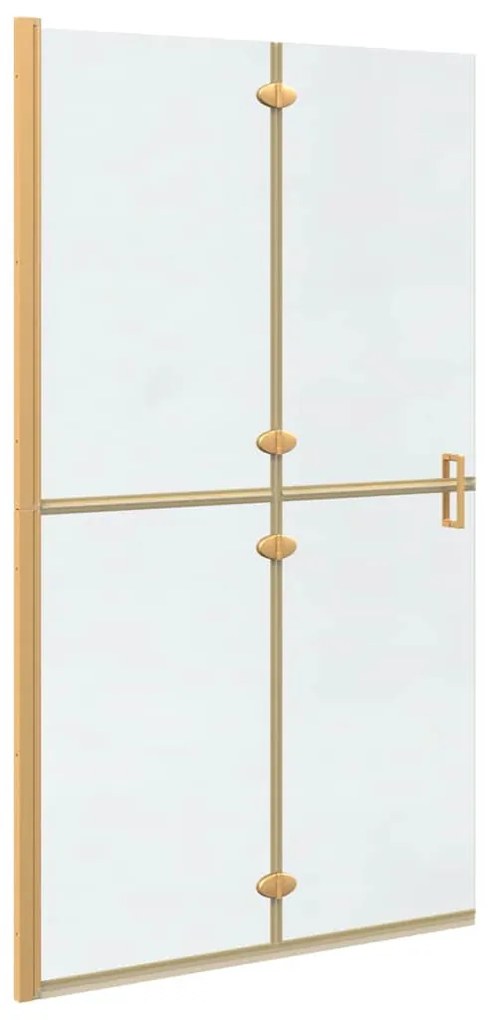 vidaXL Τοίχος ντους Walk-in Χρυσό και διαφανές 110 x 190 cm