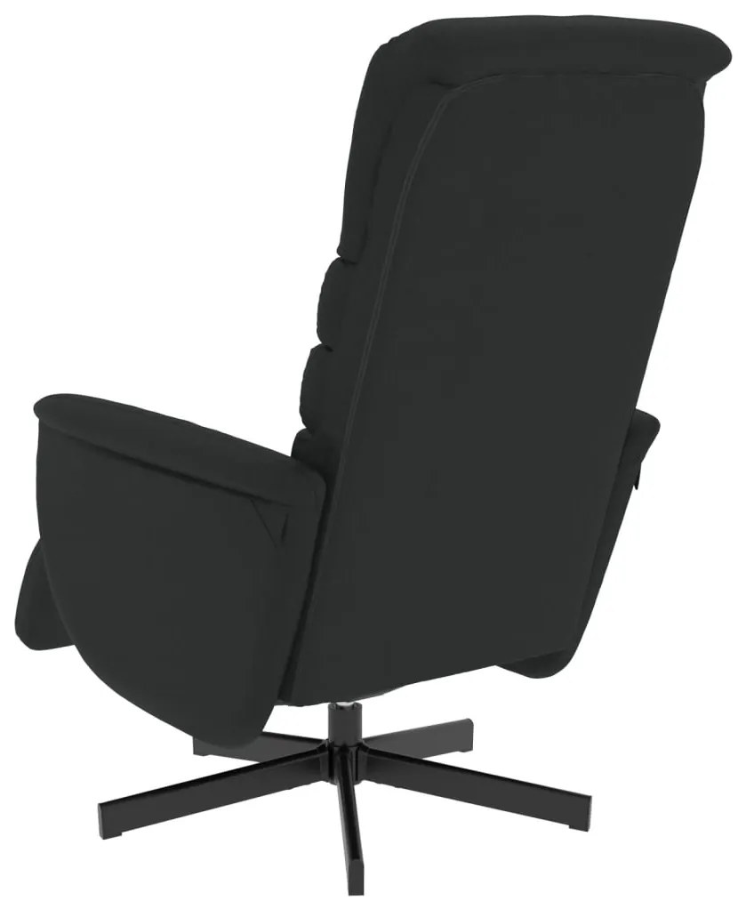 vidaXL Πολυθρόνα Ανακλινόμενη με Υποπόδιο Μαύρη από Συνθετικό Δέρμα