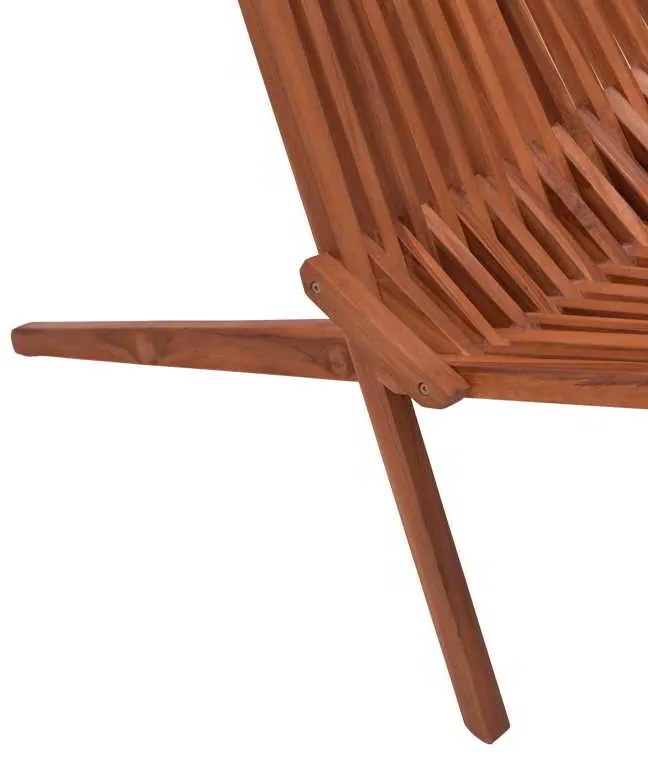 Πολυθρόνα Phoenox pakoworld πτυσσόμενη φυσικό teak ξύλο 101x63x80εκ